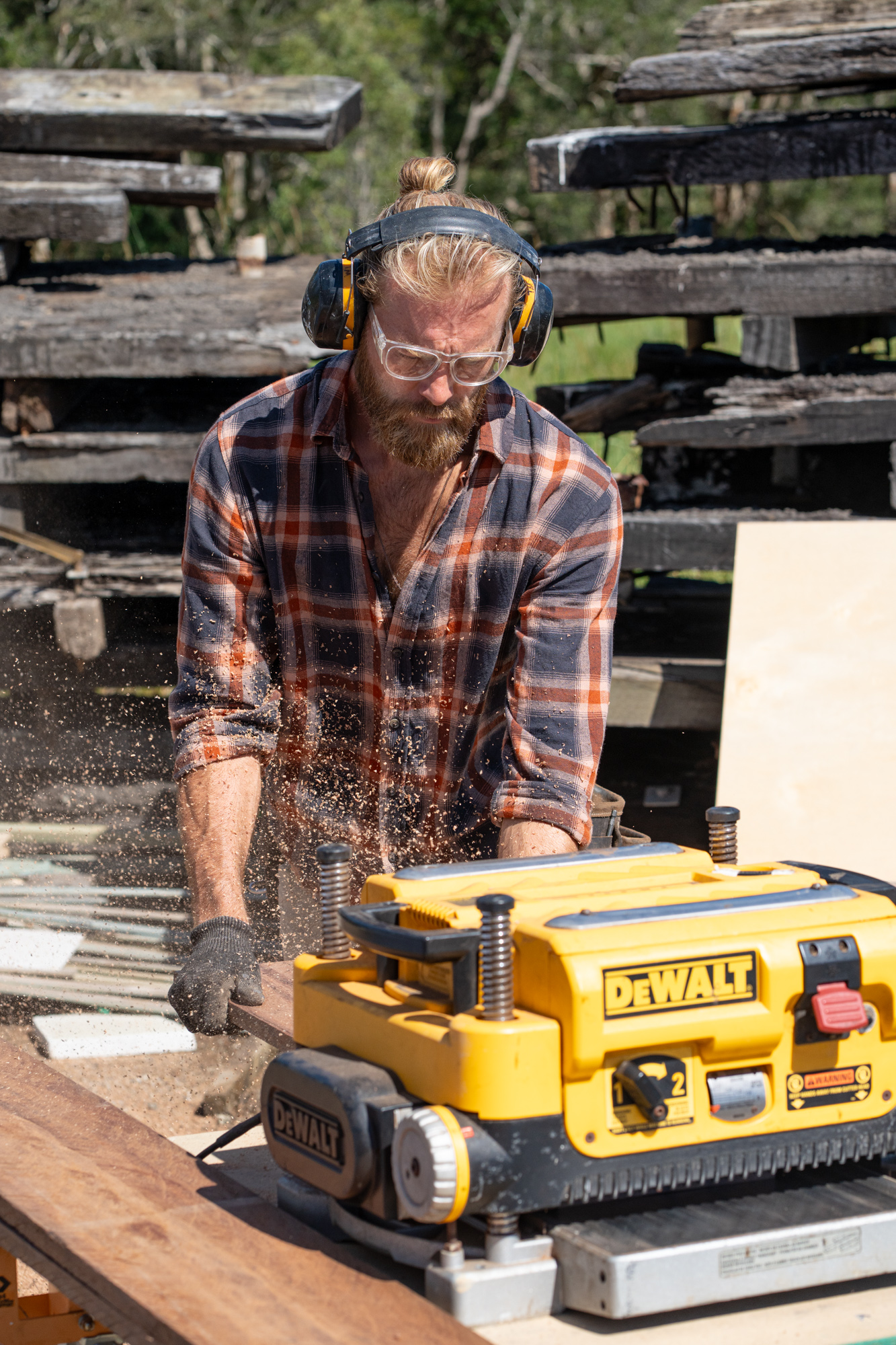 Bastien Demeure crafting an EcoTiny tiny house by hand in the Northern Rivers workshop